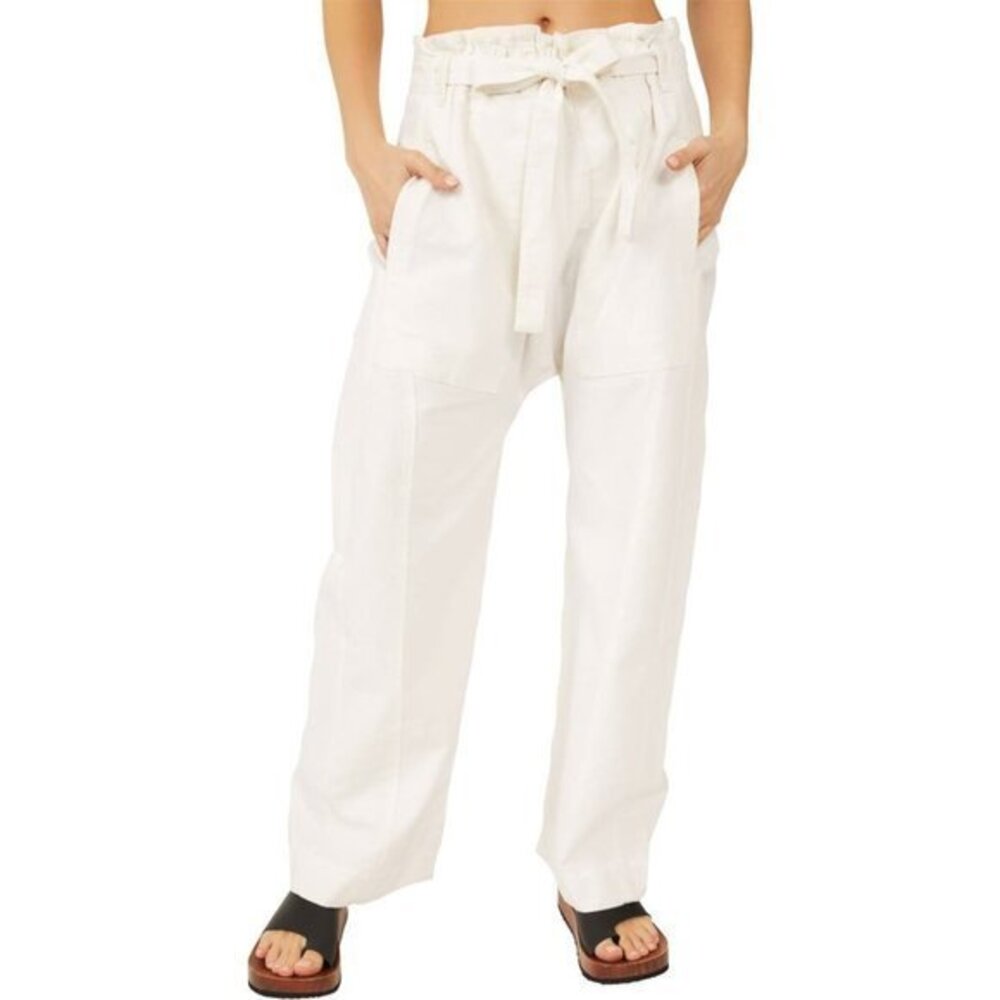 NWOT FREE PEOPLE Sky Rider Straight Leg Paperbag Pants SIZE S